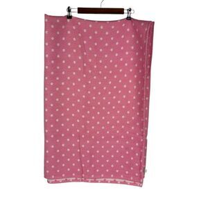 Pottery Barn Teen Twin Pink White Polka Dot Blanket Super Soft